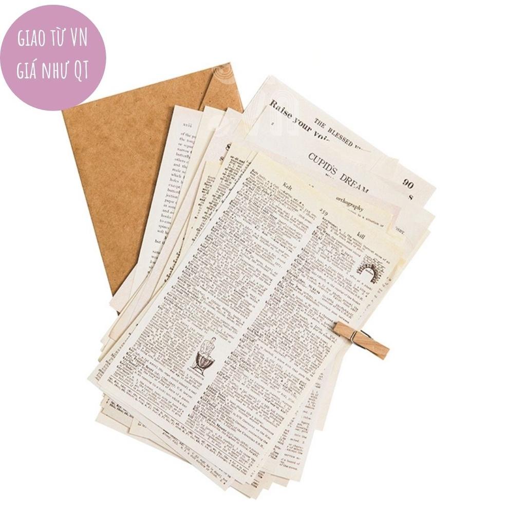 Set 57 tờ giấy kraft phong cách retro trang trí thiệp/scrapbook/nhật ký thủ công độc đáo ST56