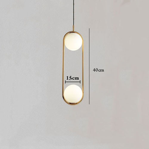 Đèn thả ZATEM chao thủy tinh địa cầu, khung mạ vàng hình Elip 2 đầu độc đáo - kèm bóng LED chuyên dụng .