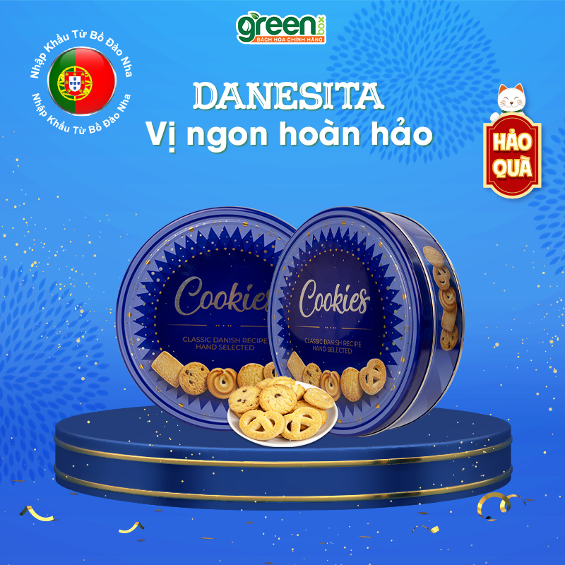 Hộp bánh qui bơ Danesita Blue Star 340g nhập khẩu Châu Âu