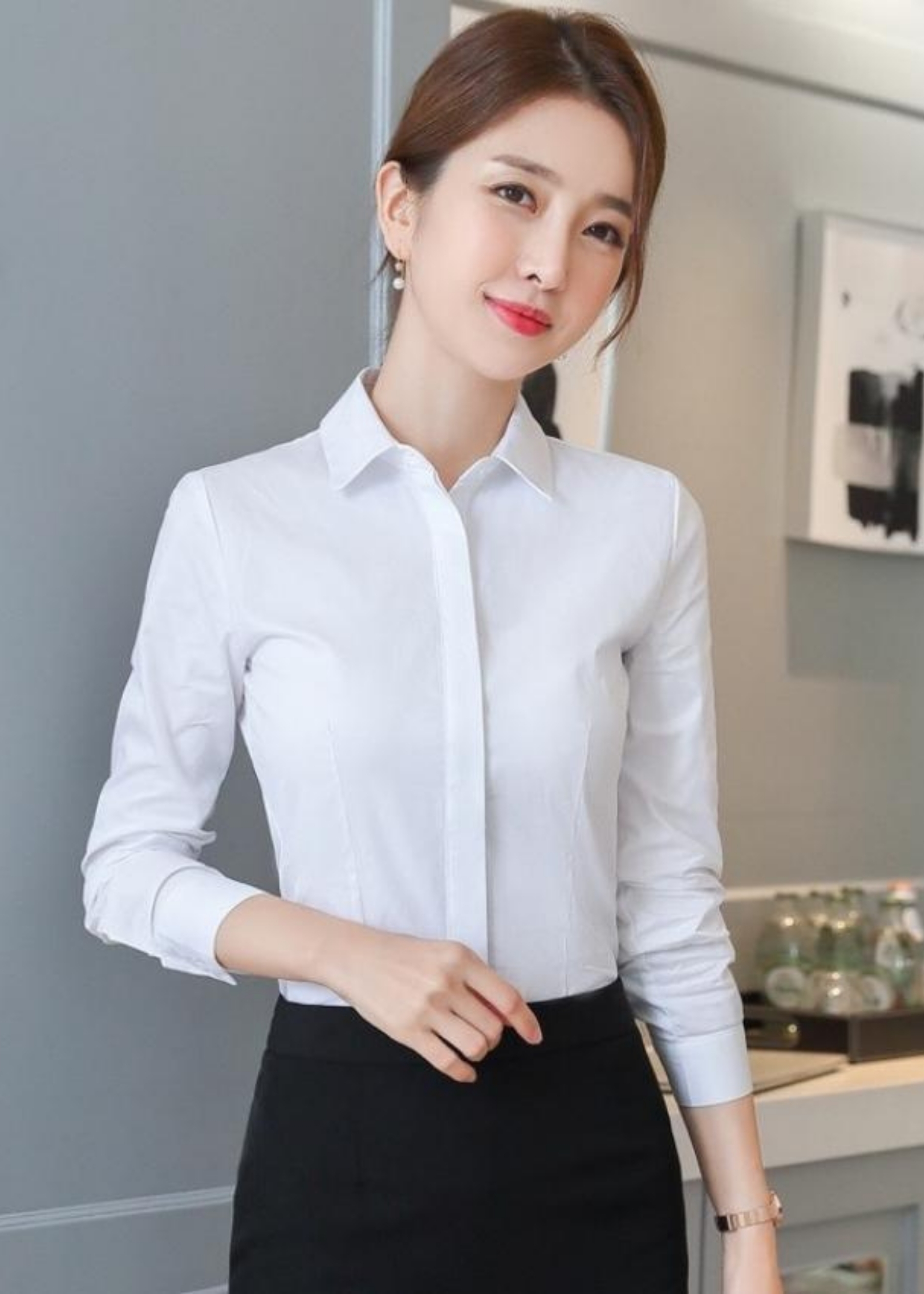 Áo Sơ Mi Nữ Trơn Dài Tay Công Sở VG011 Chất Liệu Kate Mềm Mịn Và Thoáng Mát