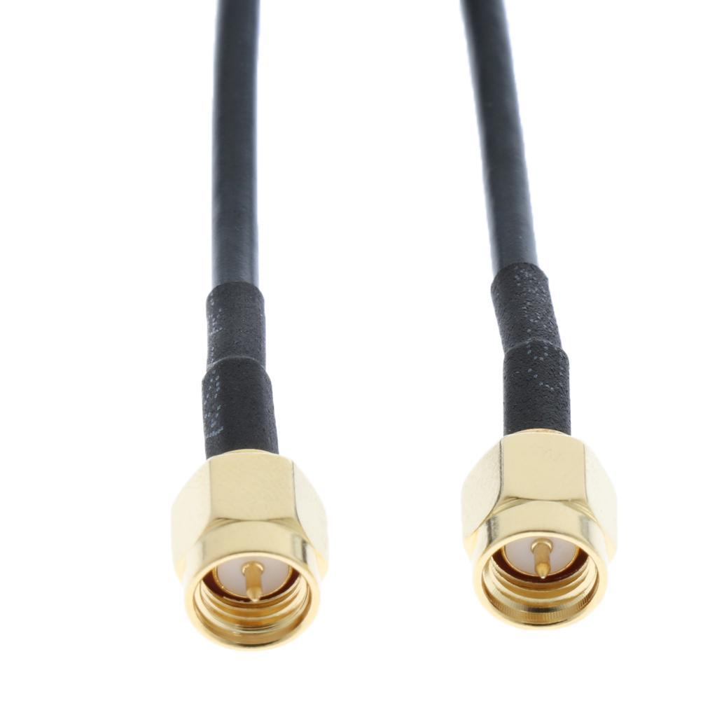 2Pcs Antenna Connector RP SMA Male to Male Extension Cable for WiFi Router