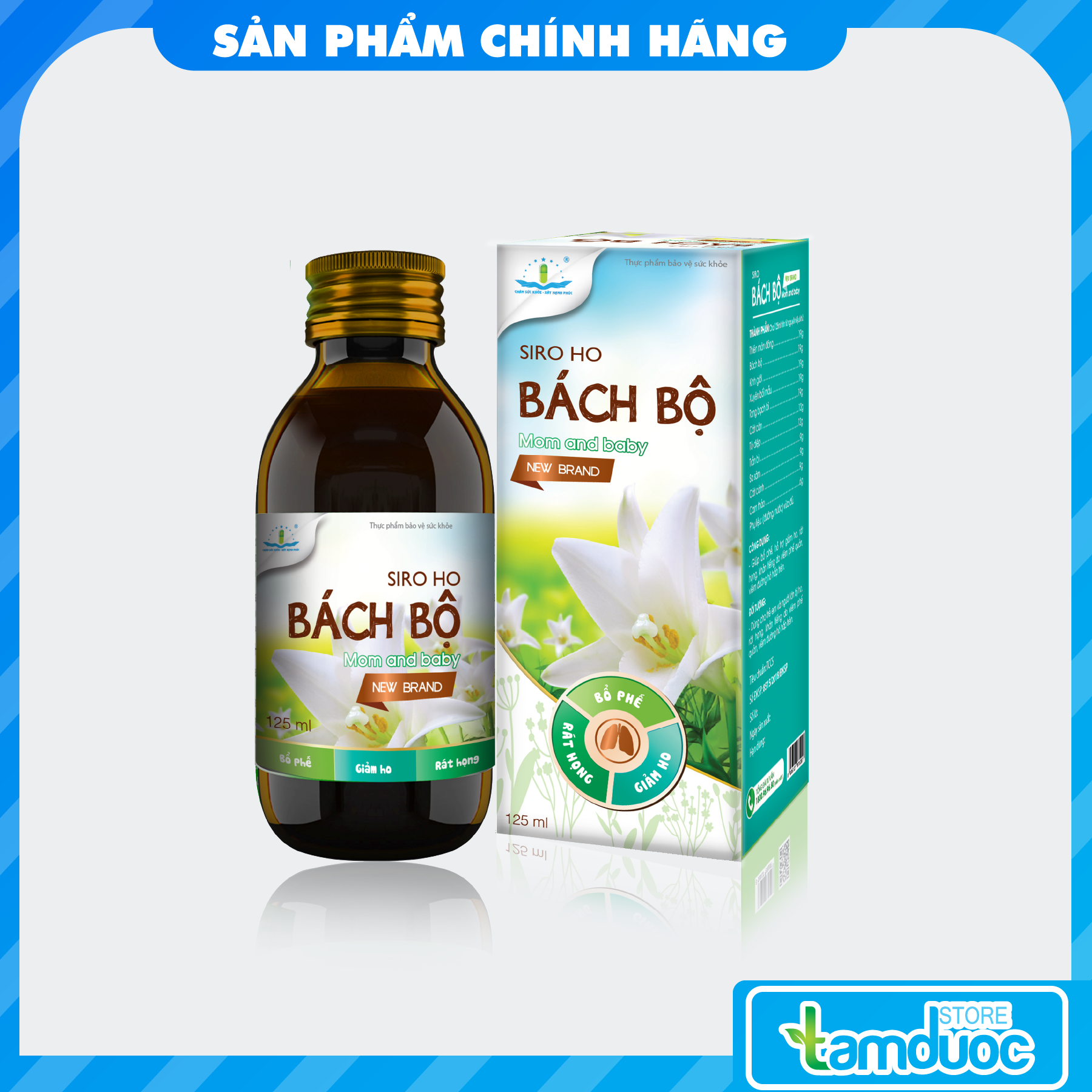 SIRO HO BÁCH BỘ MOM AND BABY NEW BRAND Hỗ Trợ Giảm Ho, Đau Rát Họng, Khản Tiếng, Viêm Đường Hô Hấp Trên