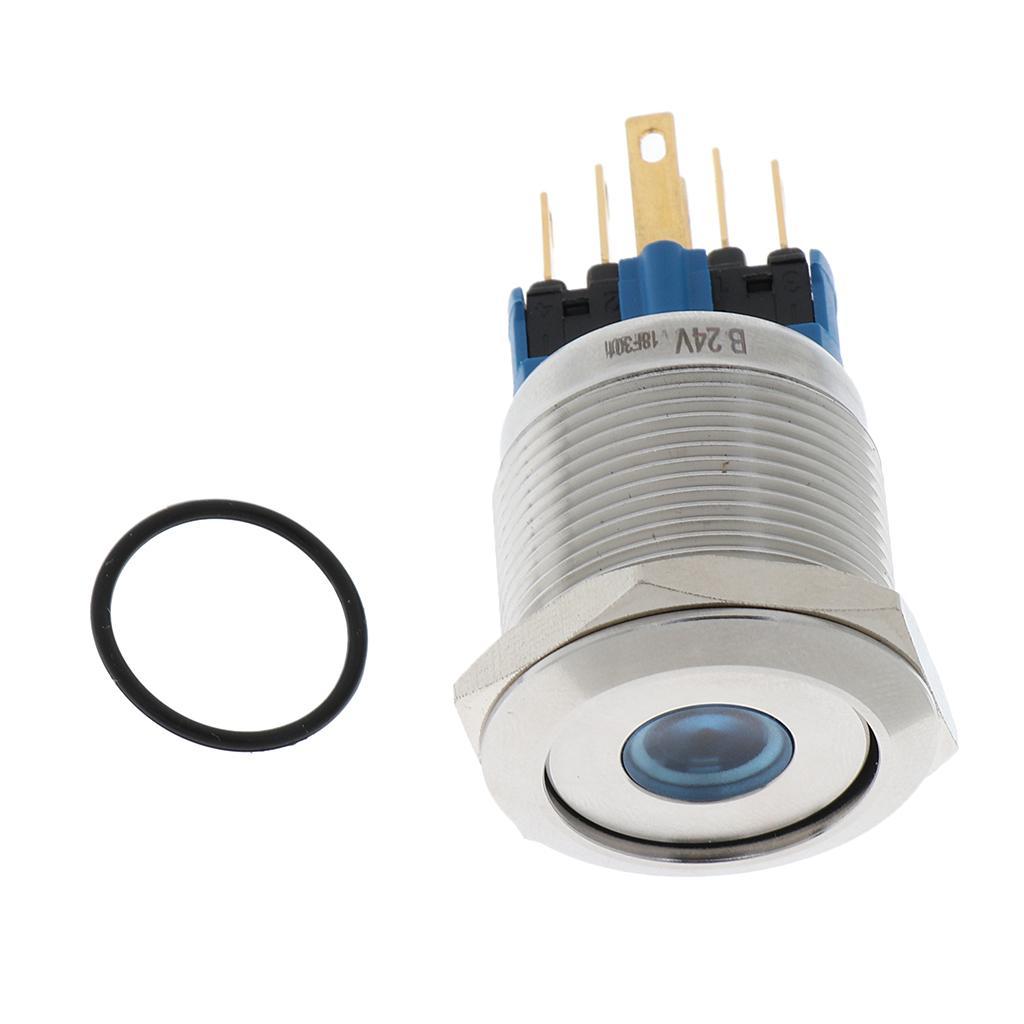 22mm Button Stainless Steel 1no 1nc Pressure Switch with LED Light 24v