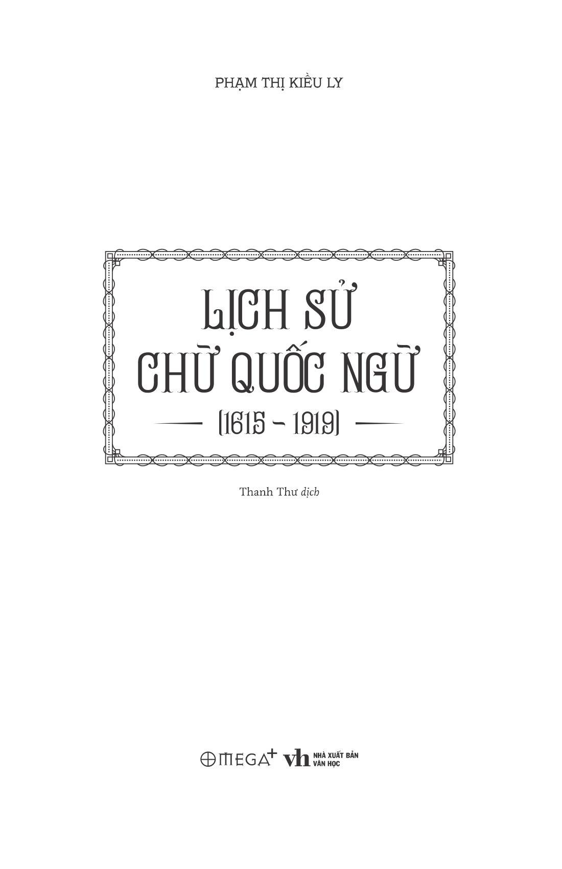 Lịch Sử Chữ Quốc Ngữ 1615-1919