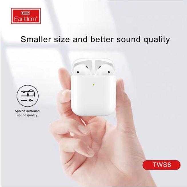 Tai nghe bluetooth không dây true wireless Earldom TWS 8 thiết kế nhỏ gọn âm thanh sống động chân thực- Hàng Nhập Khẩu