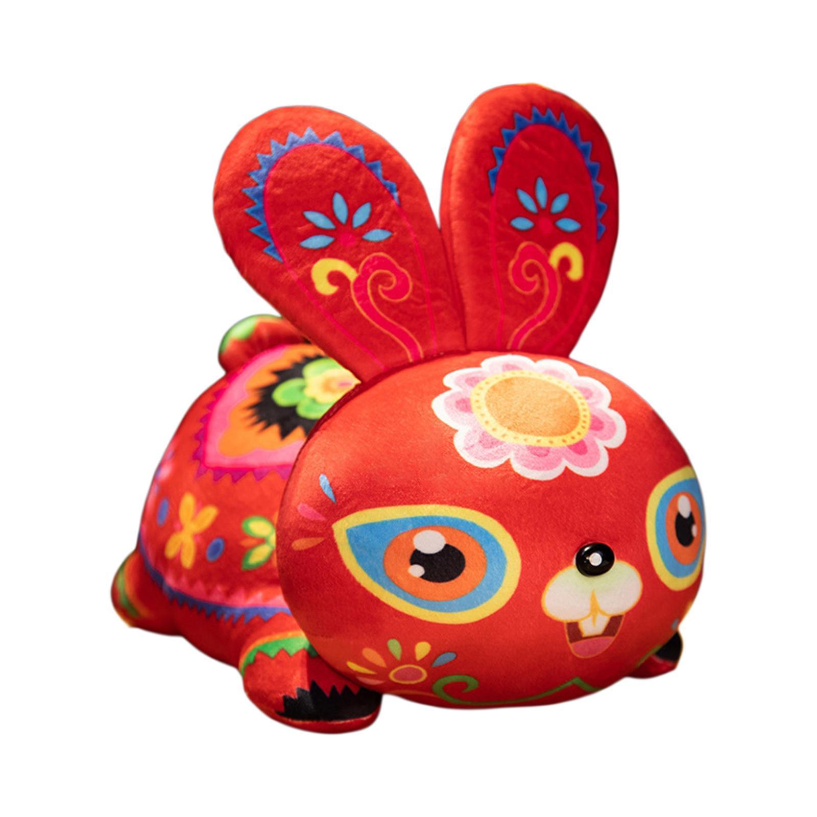 2pcs Rabbit Plush Toy Cartoon Ornament Animal Doll for New Year