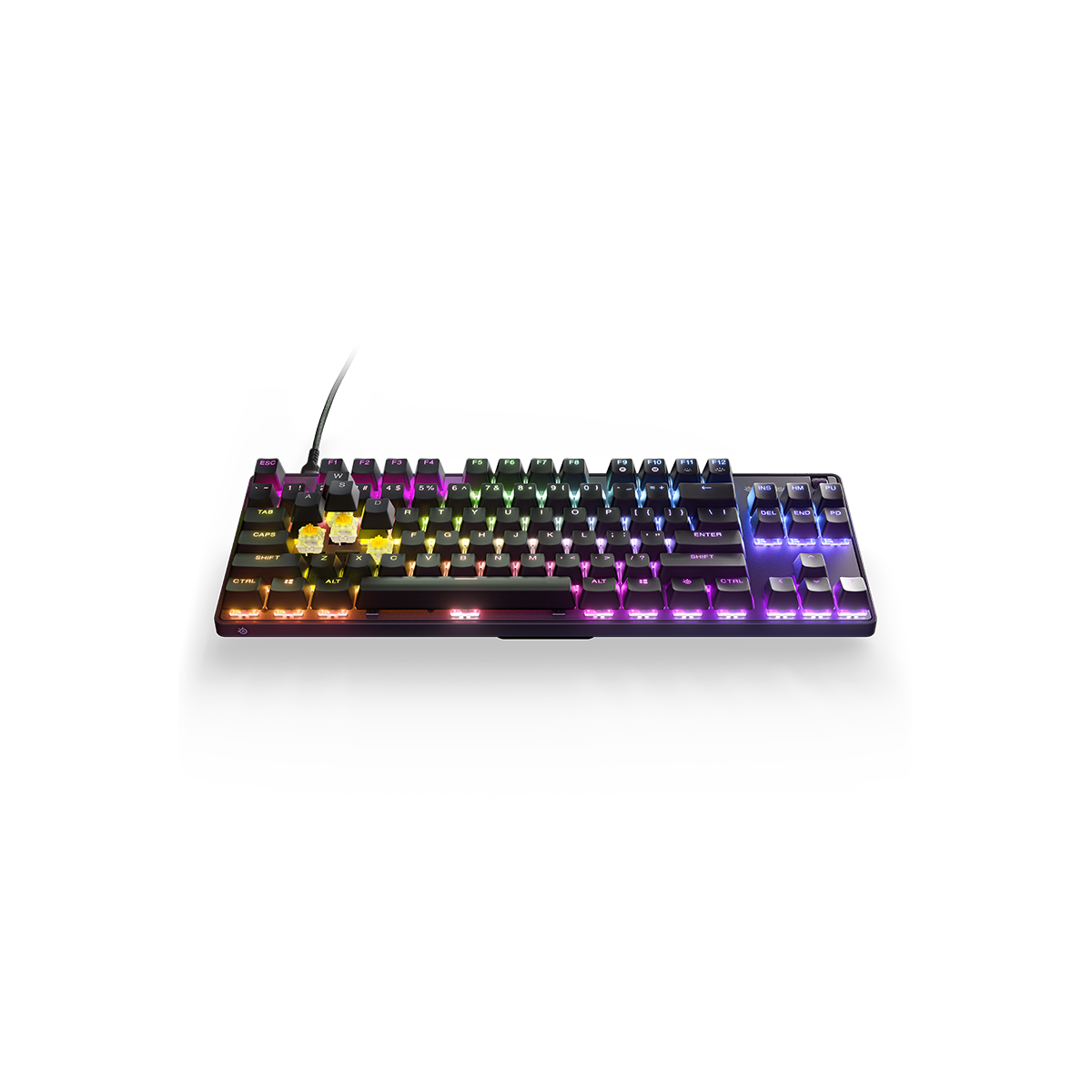 Bàn phím gaming có dây SteelSeries Apex 9 TKL màu đen, Led RGB, 100 triệu clicks, cáp tháo rời, Hàng chính hãng, Bảo hành 12 tháng