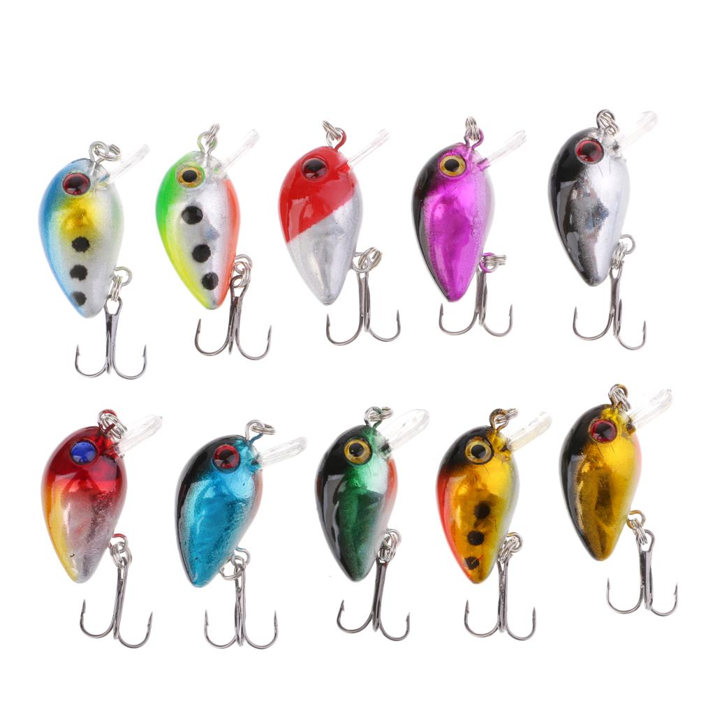 10pcs Fishing Lure Set Plastic CrankBaits Hard Lure Bait with Treble Hook