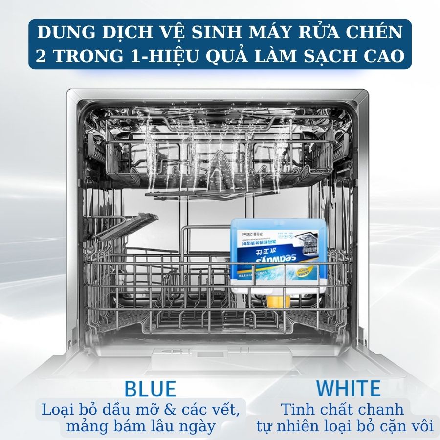 Dung dịch vệ sinh máy rửa chén bát Seaways dùng cho mọi loại máy rửa chén, chai 250ml