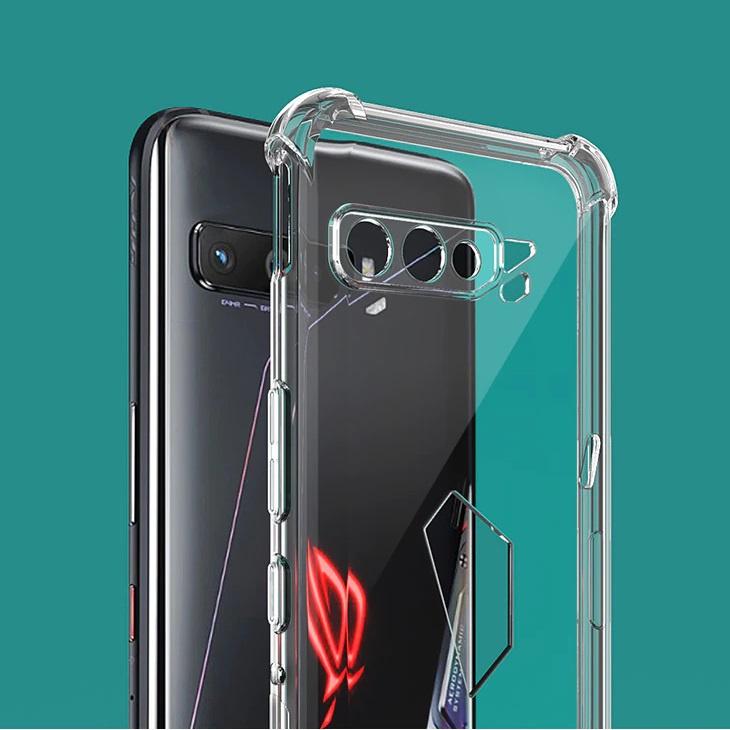 Ốp lưng dành cho ASUS ROG Phone 3, ROG Phone 5 dẻo silicon TPU trong suốt chống sốc, chống va đập, bảo vệ camera