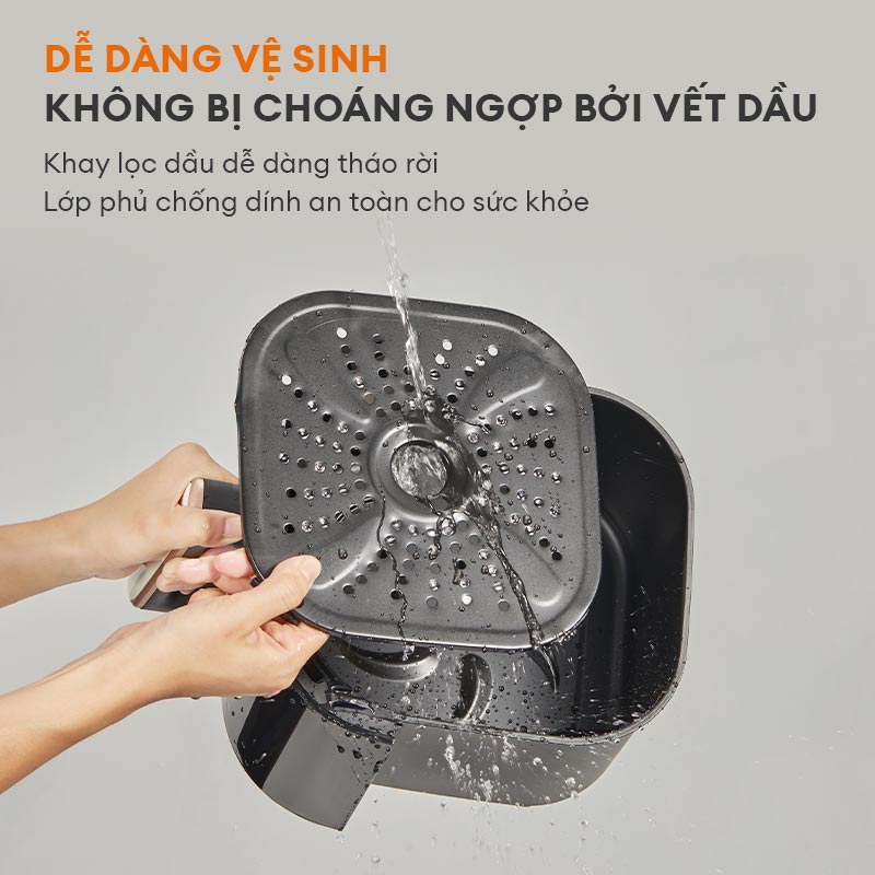 Nồi chiên không dầu màu Pastel Gaabor AF50T-WH01A dung tích 5 lít công suất mạnh 1400W - Hàng chính hãng