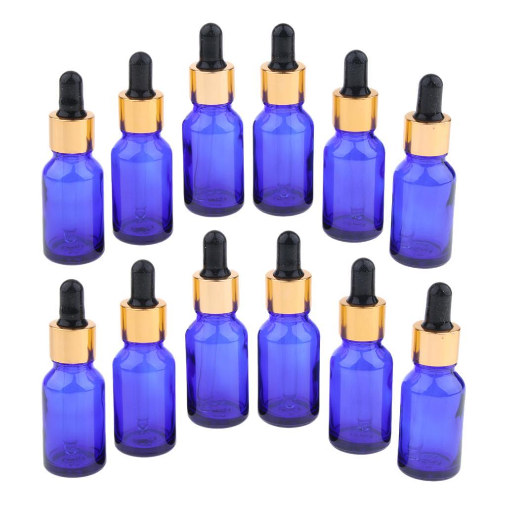 12x Refillable Dropper Bottles Empty Jar Canning for Cosmetics Essential Oil