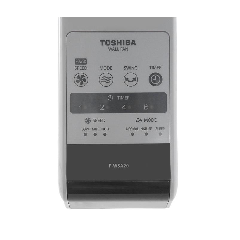 Quạt Treo Tường Toshiba F-WSA20(H)VN - Có Điều Khiển - Động Cơ Bạc Thau Êm ÁI, Hàng Chính Hãng