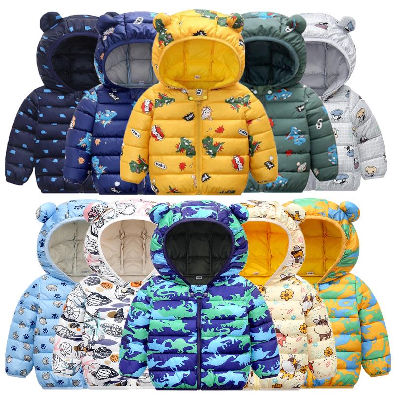 Trẻ Em Cotton Áo Dễ Thương Cho Bé Gái Bé Trai Quần Áo Thu Đông Ấm Trùm Đầu Trẻ Em Áo Khoác Ngoài Vải Hoạt Hình Cho Bé 0-4Years