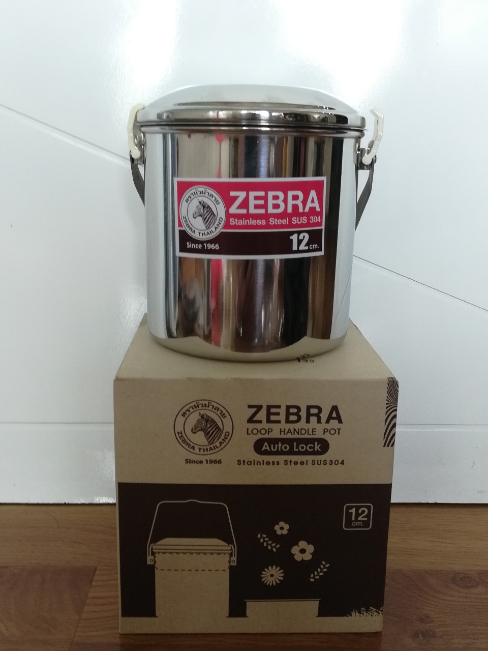 Camen Inox Zebra Thái Lan Một Ngăn Rưỡi 12cm Khóa Gài-151612