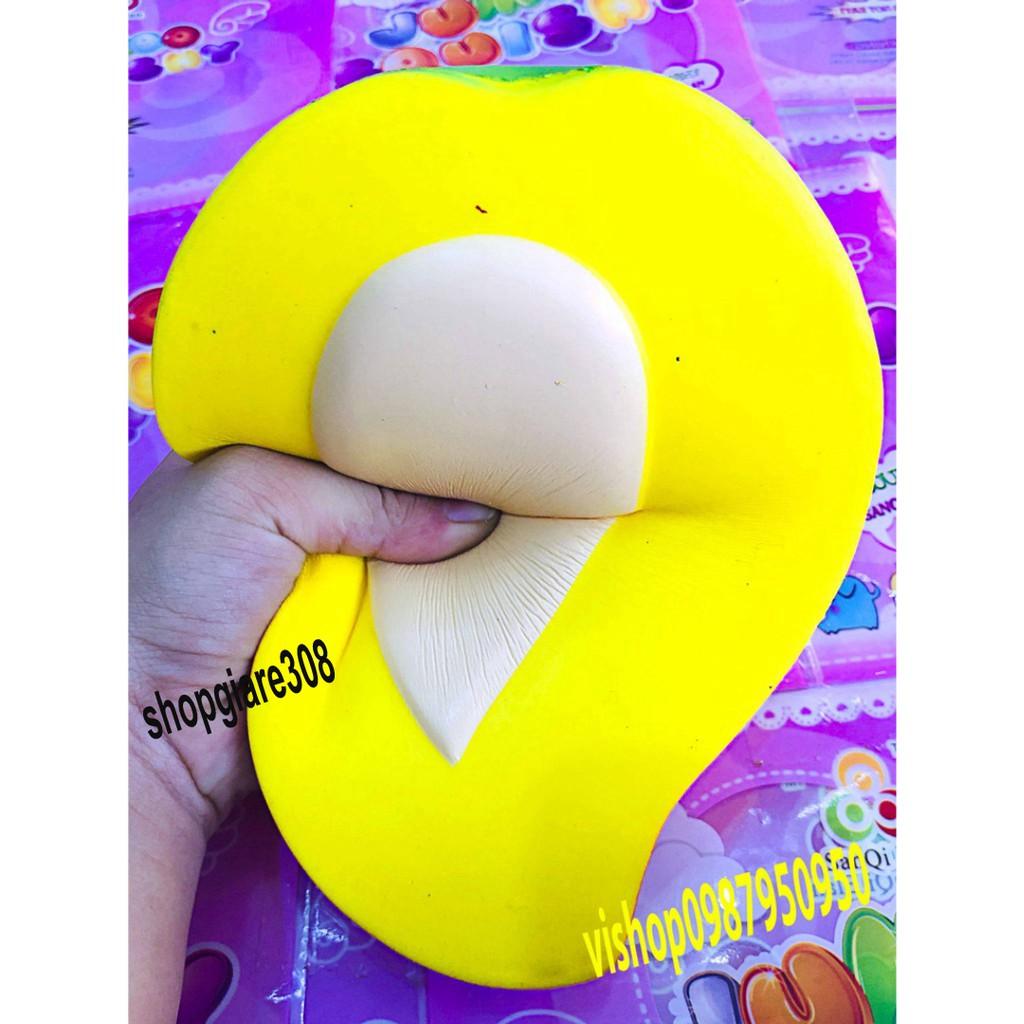 SQUISHY NỬA QUẢ XOÀI 3 MÀU KHỔNG LỒ-SQUISHY NỬA QUẢ THANH LONG KHỔNG LỒ