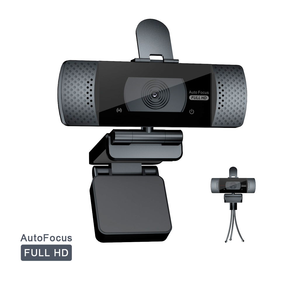 Máy ảnh máy tính tự động lấy nét Webcam tích hợp nắp đậy ống kính micrô với chân máy cho máy tính xách tay USB 1080P HD 2MP