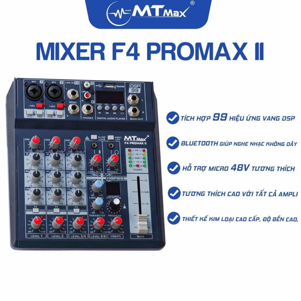 0357628205 Mixer MTMAX F9 PRO liền công xuất chuyên nghiệp tích hợp nhiều chức năng 0357628205