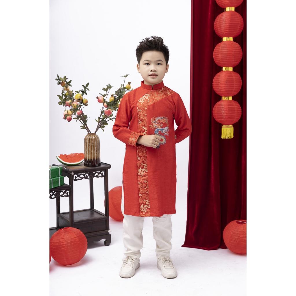 Áo dài bé trai Tết Chippo dáng cách tân mẫu mới 2023 cho bé trai 6 7 8 9 10 Tuổi từ 21-34kg Quần áo trẻ em
