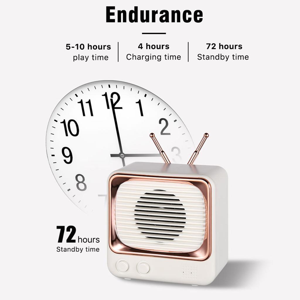 Bluetooth Retro Speaker Wireless  Speaker Rich Bass Stereo White