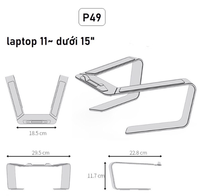 Z4 - Giá Đỡ Macbook Laptop Nhôm cho máy 11 inch - 17 inch gấp gọn có thể tháo rời kiêm đế tản nhiệt cao cấp