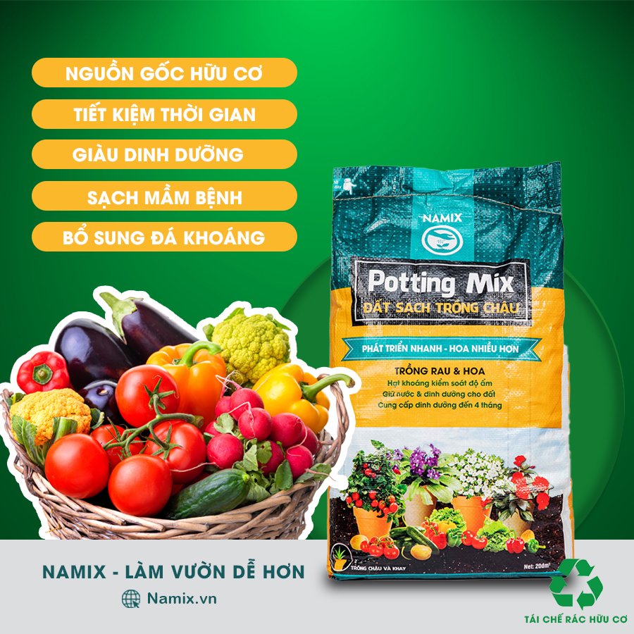 Đất trồng rau và hoa Namix (All Purpose Potting Mix)