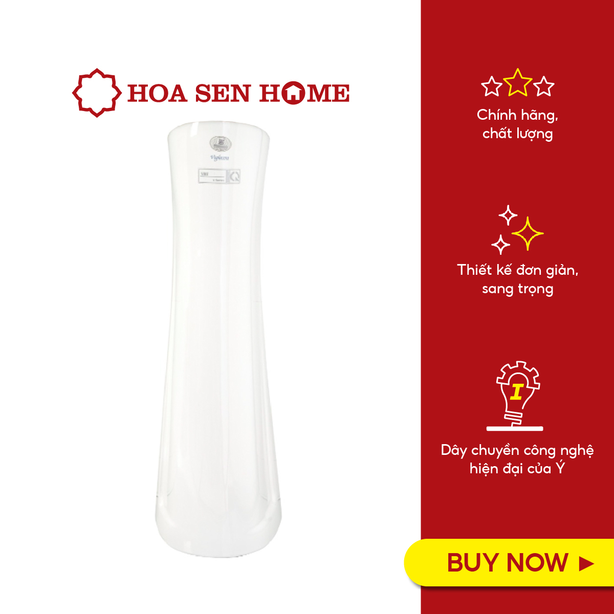 Chân lavabo dài Viglacera VI1T cao 505mm, chất liệu sứ phủ men Nano cứng cáp, kháng khuẩn 89% và bền bỉ - Hoa Sen Home - Hàng chính hãng