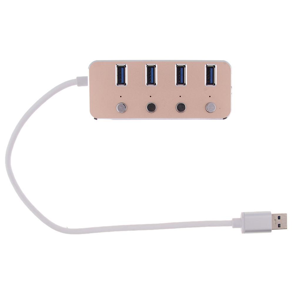 4 Ports USB 3.0 Hub Expansion Splitter Box with ON/OFF Switch