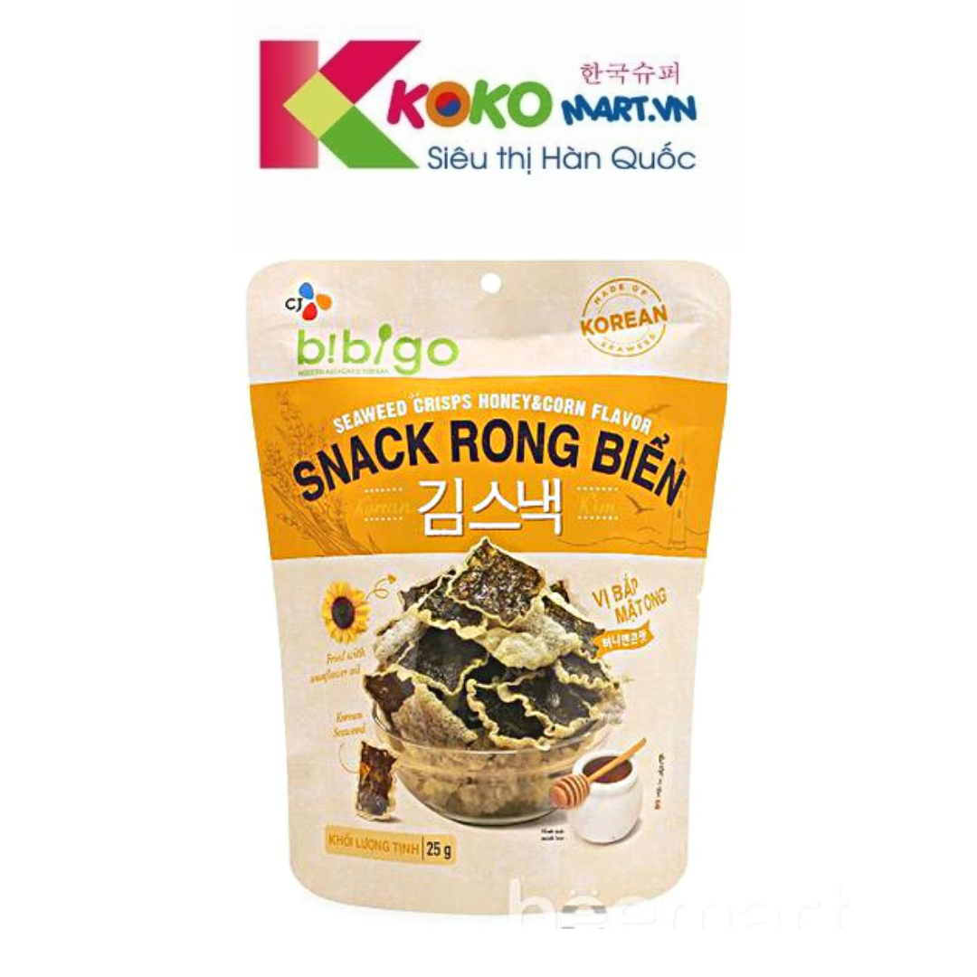 Hình ảnh Snack rong biển vị bắp mật ong Bibigo 25g