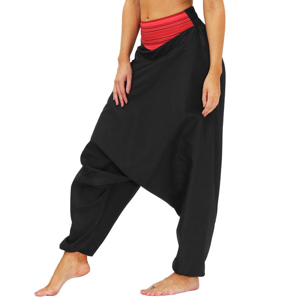 Nam Nữ Hậu Cung Tập Yoga Quần Baggy Giản Đời Boho Quần Suông Ống Rộng Đi Biển Bộ Thun Quần Có Túi