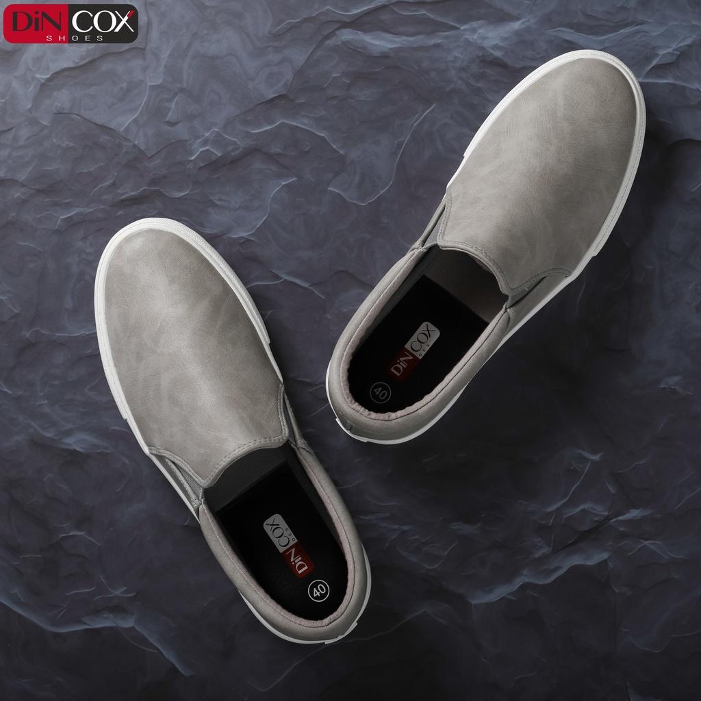 Giày Lười Sneaker Da Nam DINCOX C38 Đơn Giản, Lịch Lãm Grey