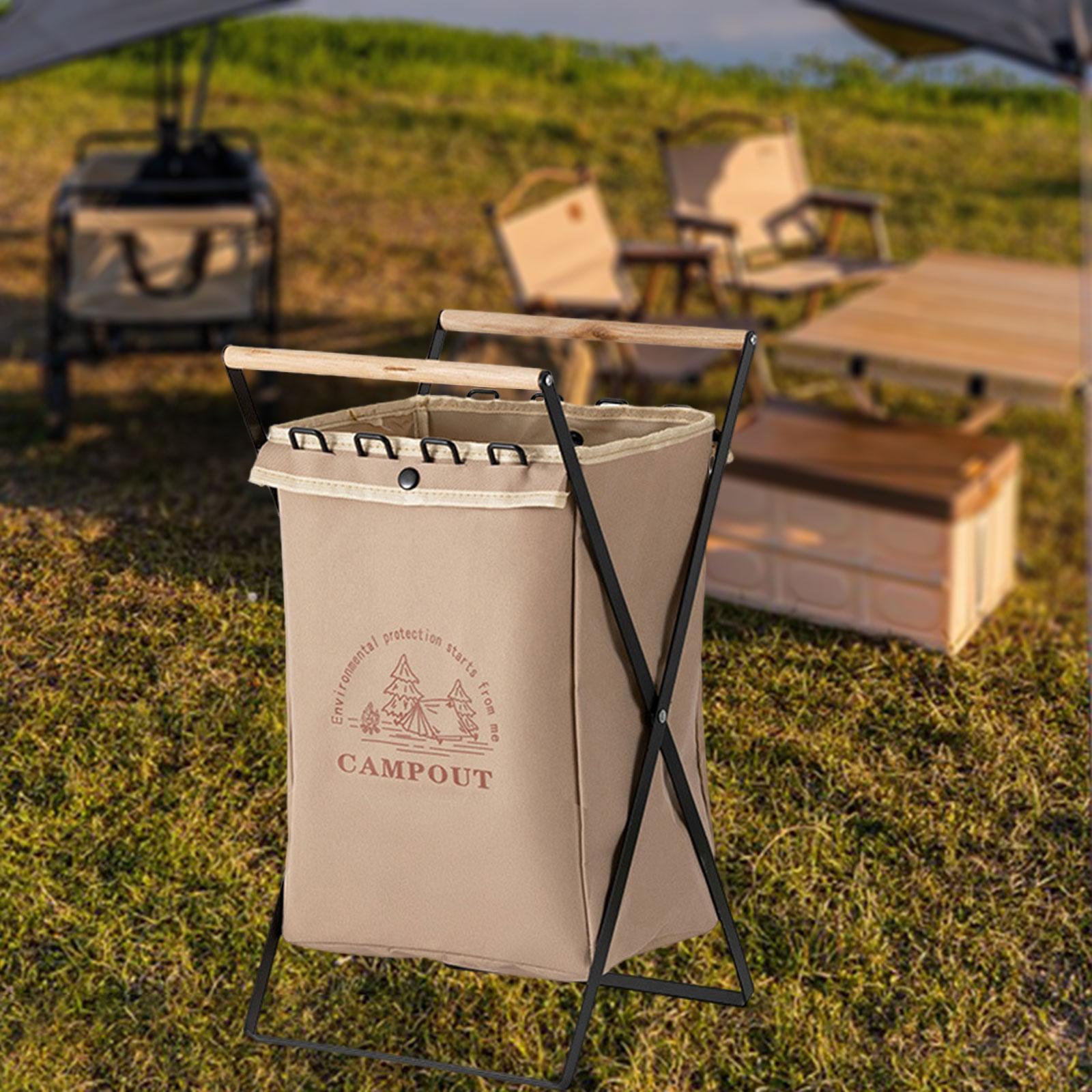 Foldable Trash Bags Holder Stand Frame Portable for Beach Household Barbecue