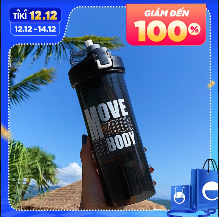 Bình Nước Tập Gym, Thể Thao Tổng DT 800ML Có Con Lắc Move