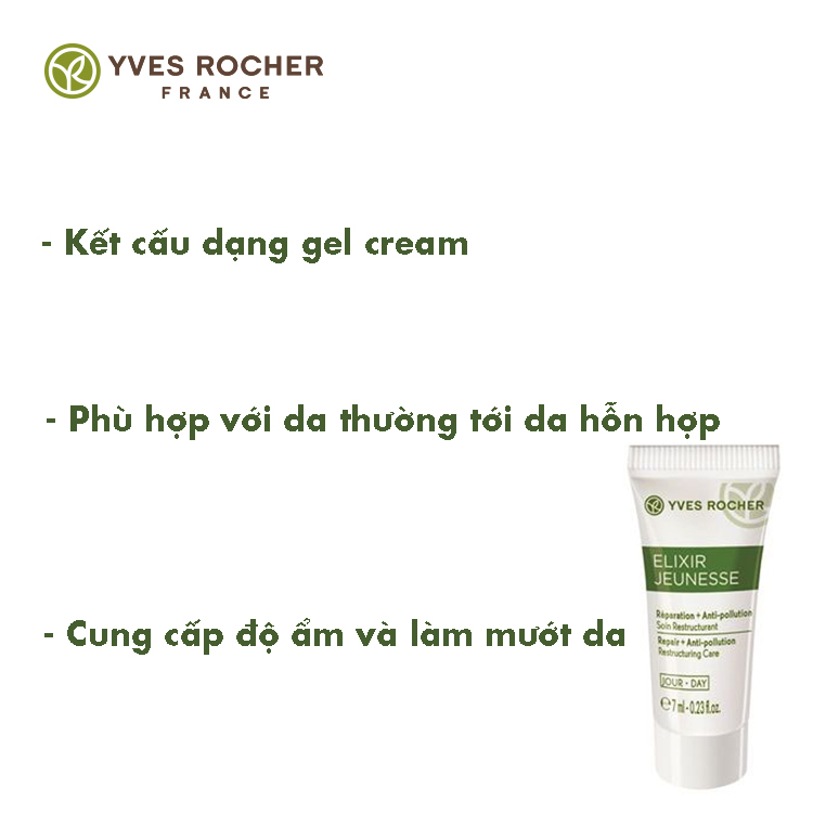 Kem Dưỡng Ngày Yves Rocher Mini Repair + Anti Pollution Restructuring Day Care 7ml