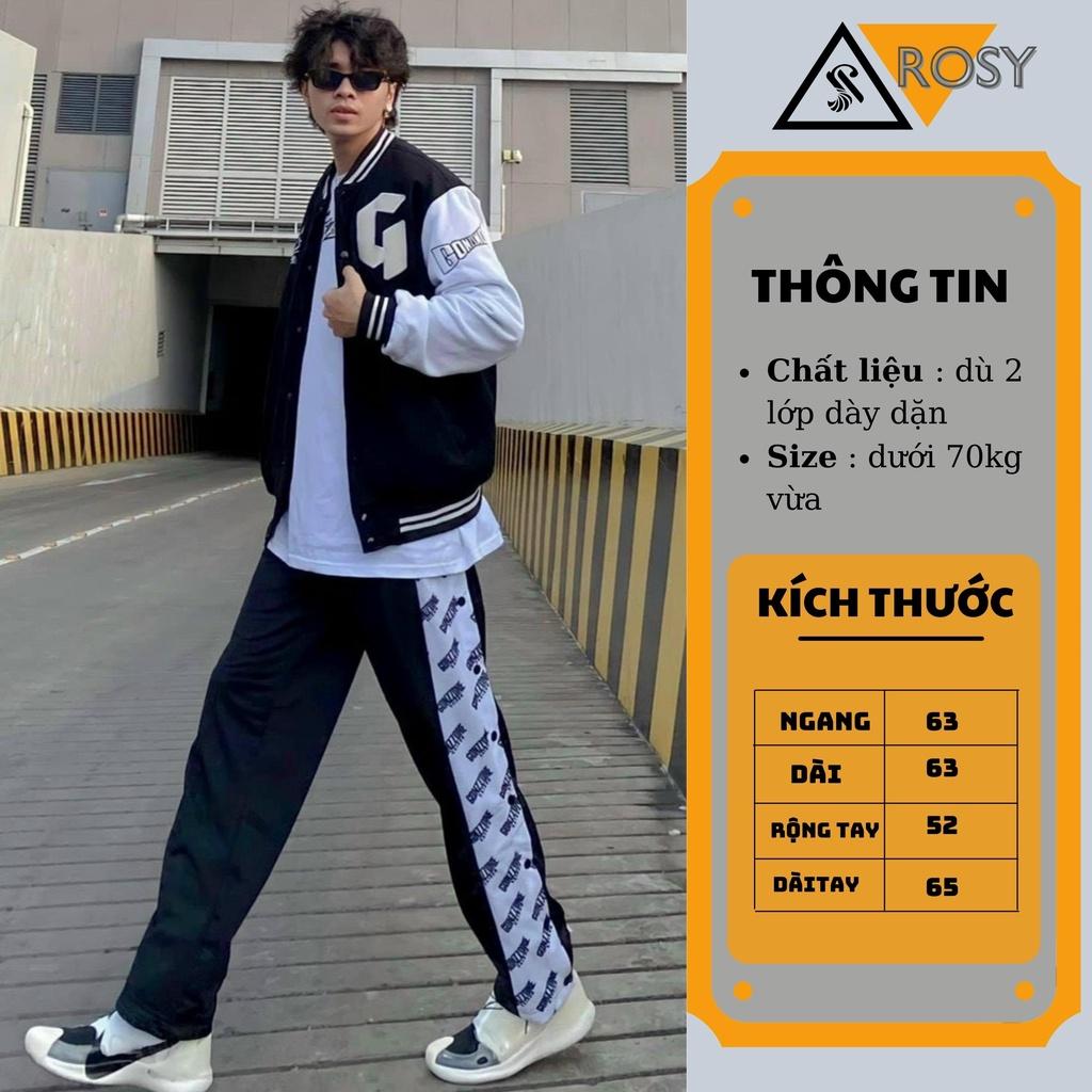 Áo khoác dù bomber nam nữ unisex form rộng 2 lớp nam nữ ulzzang, Áo khoác nỉ bomber nam nữ dù form rộng cao cấp, áo khoác nhung tăm họa tiết chữ G tweed đẹp phối gió màu đen