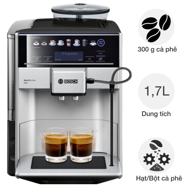 Máy pha cà phê tự động Bosch TIS65621RW Vero Barista 600 Silver hàng chính hãng