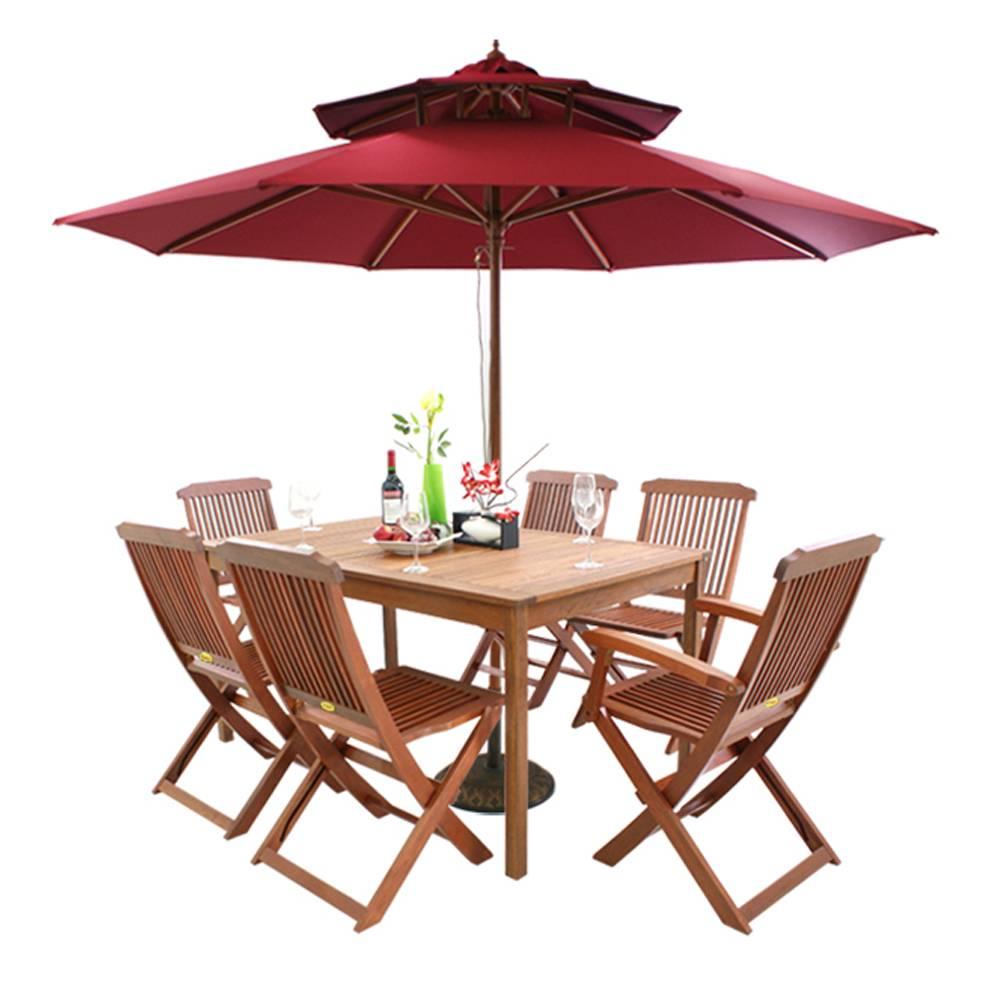 Bộ Bàn Java 6 Ghế Xếp Paradiso IBIE NS3017A - Nâu