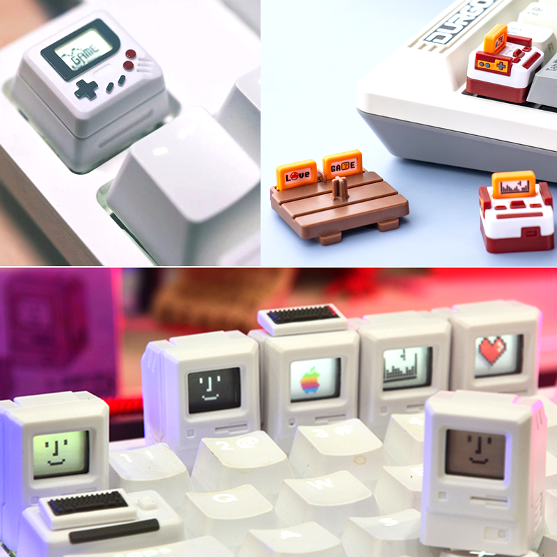 2023 K-04 MAC FC Retro Cổ Điển Game Keycaps Bàn Phím Cơ Dễ Thương Nắp Phím Phù Hợp Với Nút Cá Tính Keycaps Cho Công Tắc
