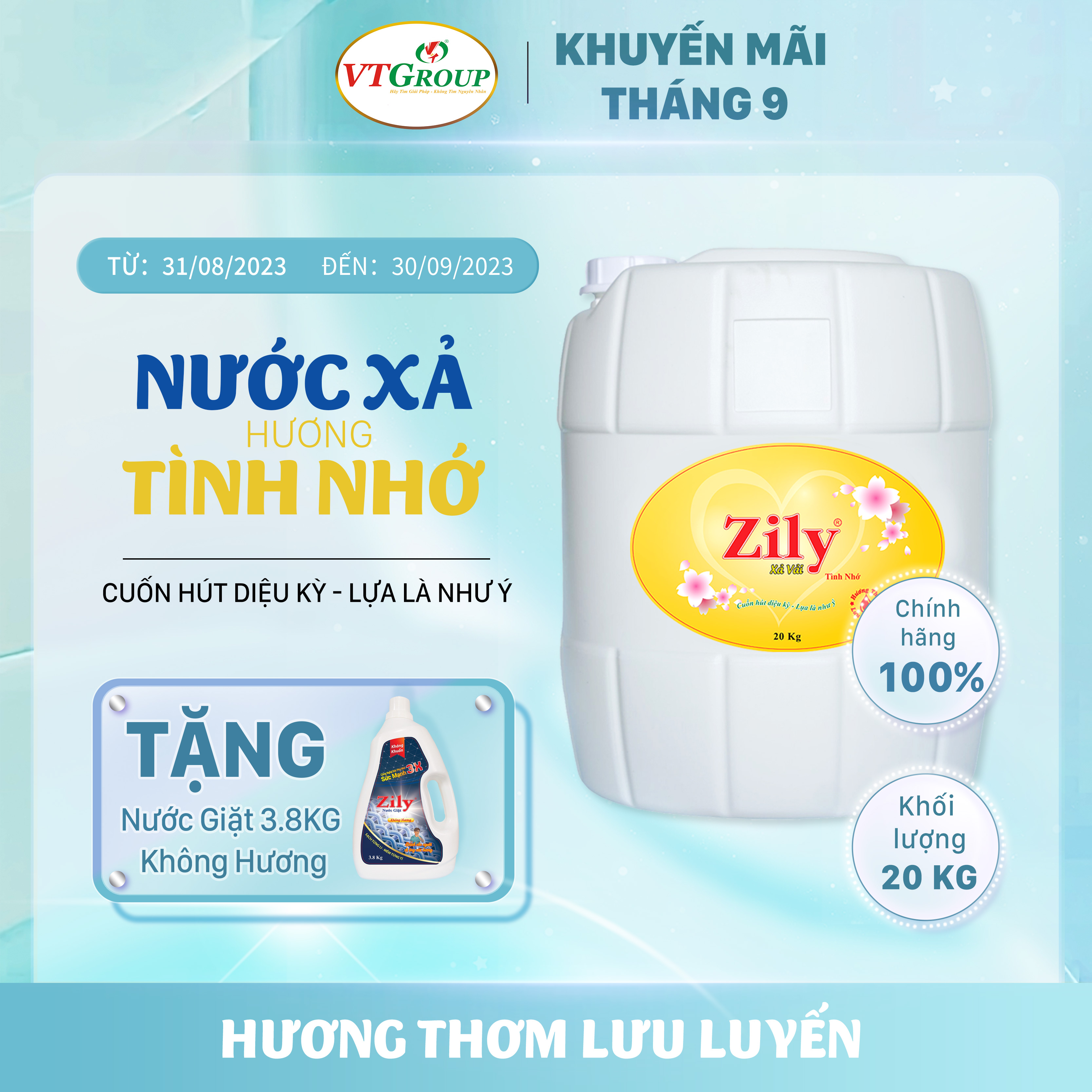 Nước xả vải Zily dành cho giặt sấy - khách sạn (20 Kg) - Tặng NG KH 3.8KG