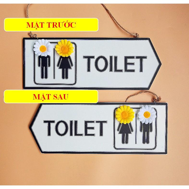 Bảng treo toilet mũi tên in hai mặt