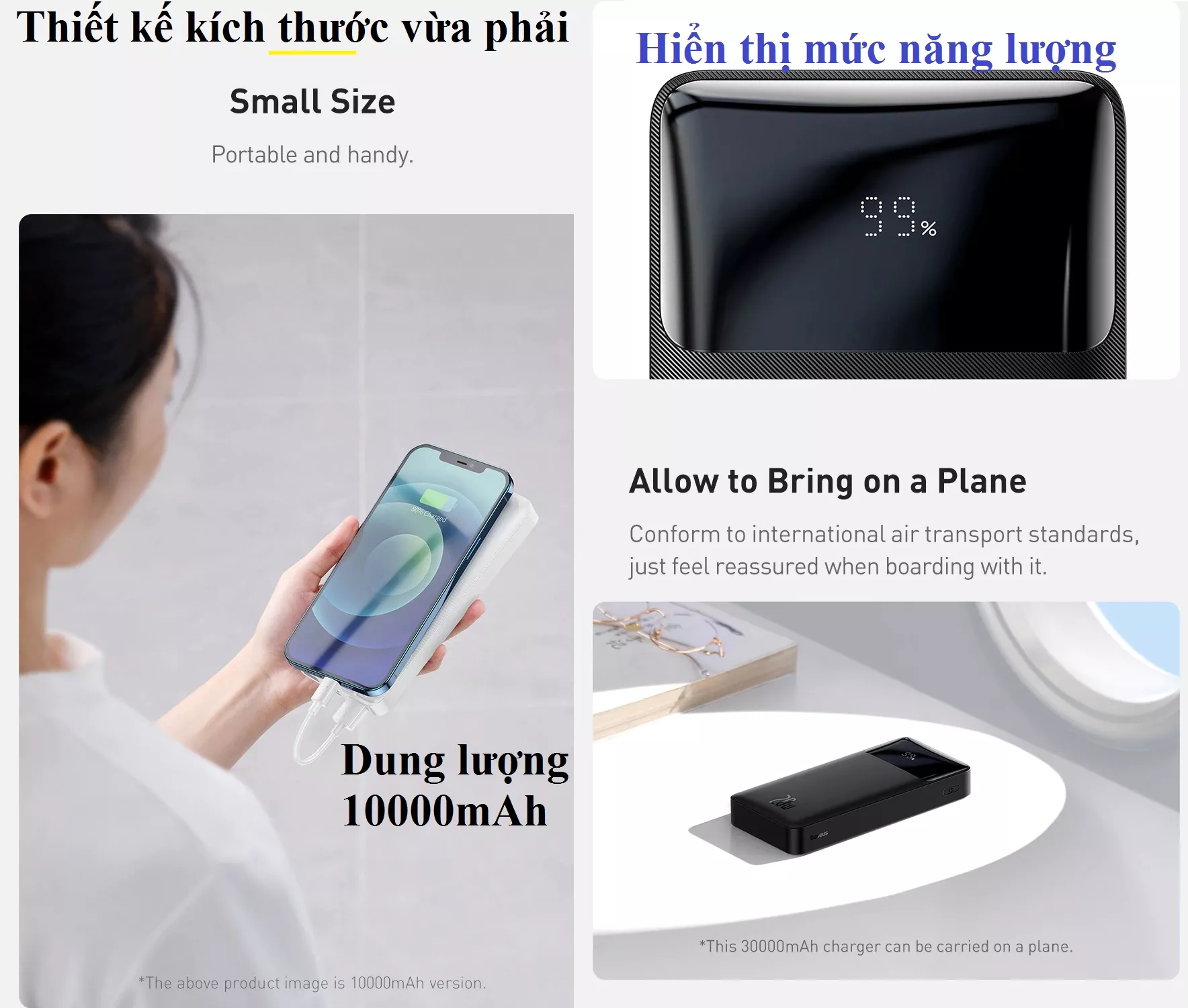 Pin dự phòng  20W dung lượng 10000 / 20000 mAh Baseus Bipow PPBD10K / PPBD20K _Hàng chính hãng