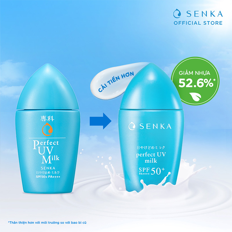 Kem Chống Nắng Dạng Sữa Senka Perfect UV Milk SPF 50+, PA++++ 41095 (40ml)