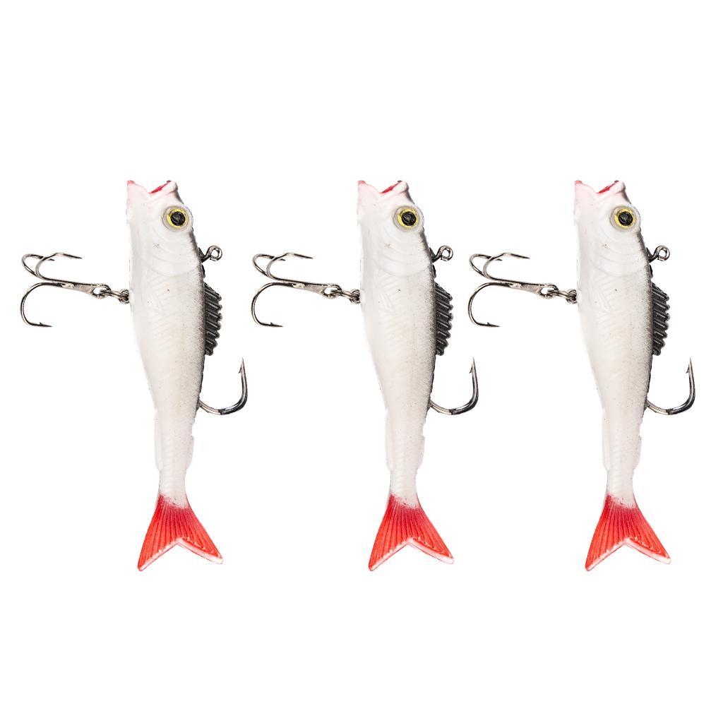 3pcs 9cm PVC Sinking Swimbaits Soft Lead Fishing Lures for Trout Bass Salmon Sea Fishing Tackle