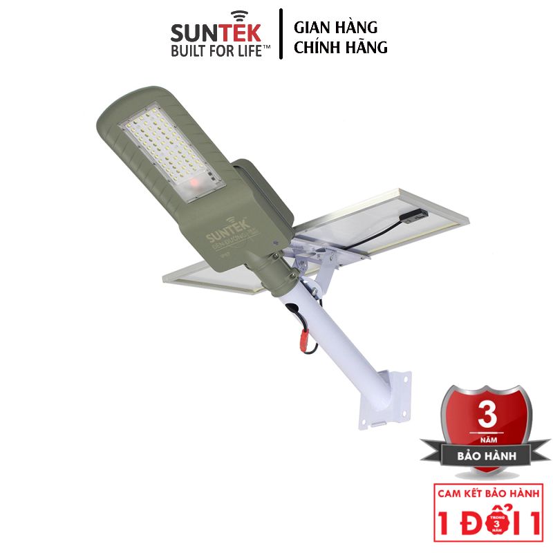 Đèn Đường Năng Lượng Mặt Trời SUNTEK DA-01 Solar Street Light 100W - Chip Led SMD 5054 | 1560 Lumen | Sáng 20 giờ liên tục | Tự động Bật/Tắt | Điều khiển Từ Xa | Chống Nước/Bụi/Sét - Hàng Chính Hãng