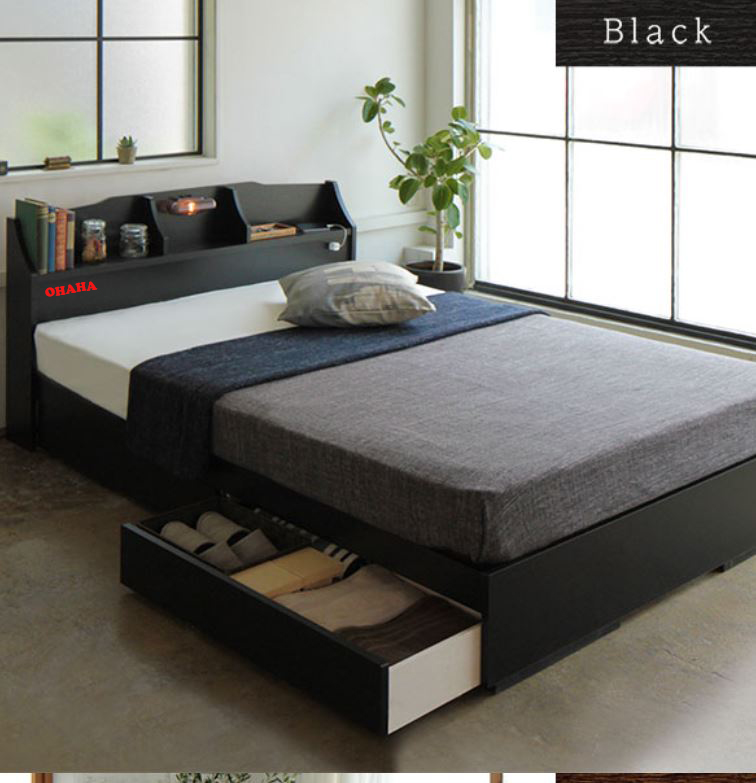 Giường ngủ Cao Cấp HMR lõi xanh chống ẩm OHAHA 001 chuẩn Nhật  - Black Bed