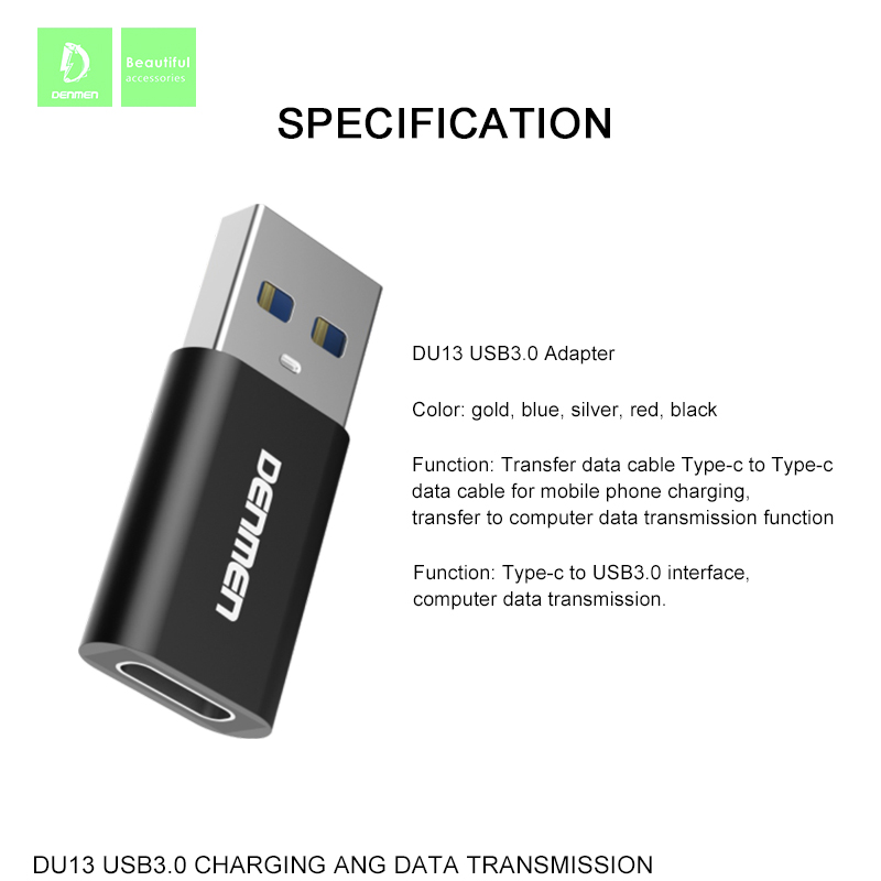 USB 3.0 Chuyển Đổi Sang Type-C VDENMENV DU13 Hỗ Trợ Chuyển Đổi Dữ Liệu-Hàng chính hãng