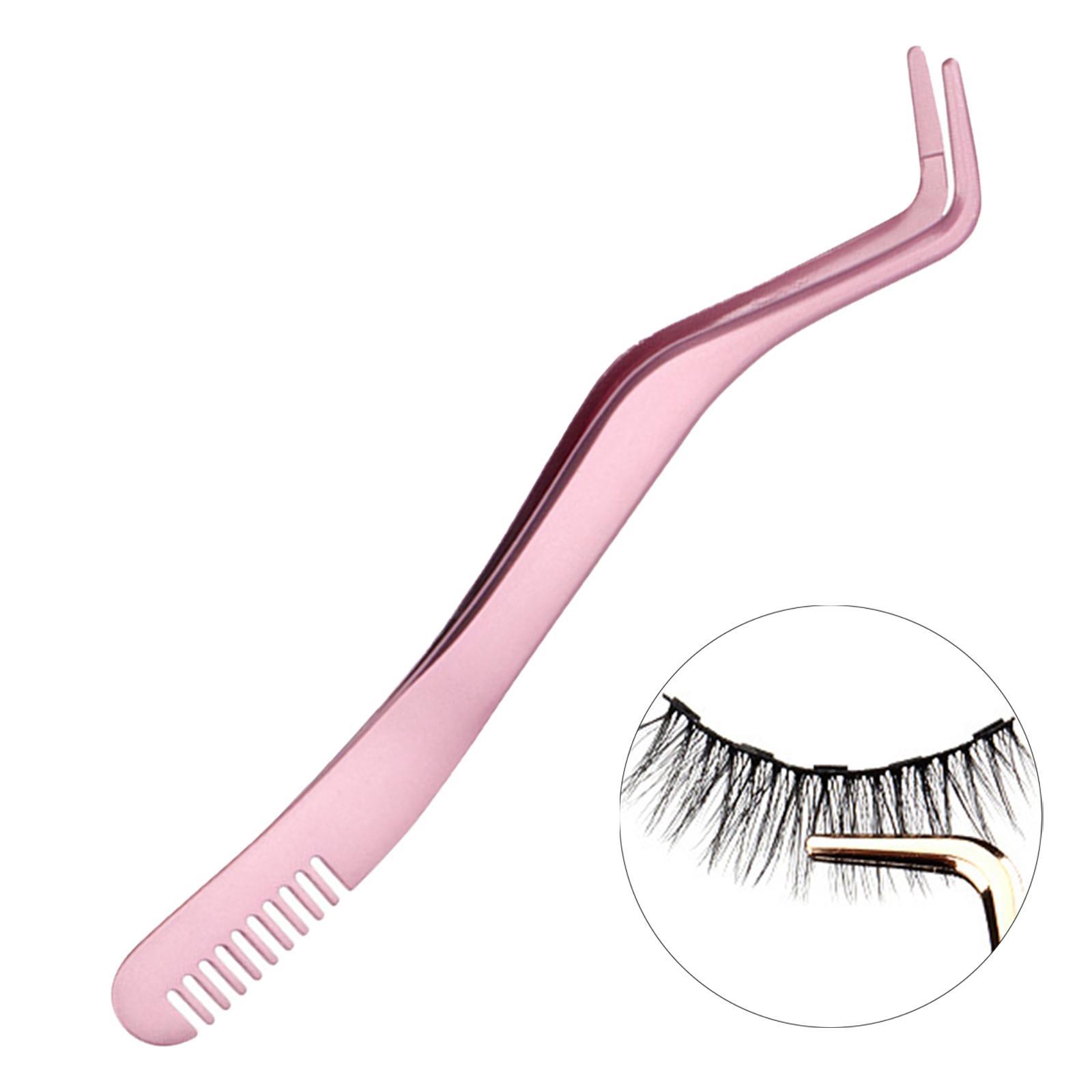 Professional 2 in 1 Curved Lashes Eyelash Tweezers, False Eyelash Tool for home Salon