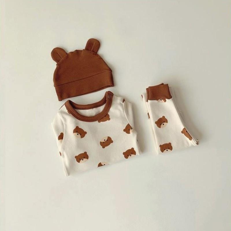 Bộ Dài Tay Thu Đông Hình Gấu Cho Bé