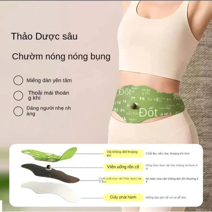 Miếng Dán Ngải Cứu Thảo Mộc Giảm Mỡ Bụng, Giữ Ấm Cơ Thể, Hỗ Trợ Tan Mỡ, Thải Độc, An Toàn Tự Nhiên - HÀNG CHÍNH HÃNG MINIIN