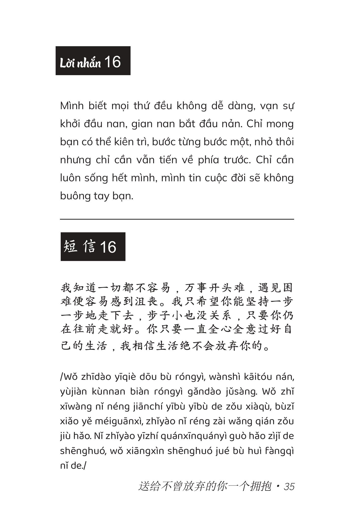 Combo 2 cuốn sách song ngữ Việt - Trung Gửi Cậu Một Cái Ôm Vì Đã Không Bỏ Cuộc + Chưa kịp lớn đã phải trưởng thành 2